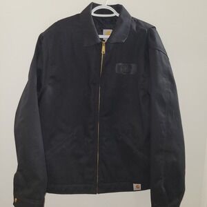 Carhartt Twill Full Zip Work Jacket Quilt Lined Men's Size Large J293 BLK Black